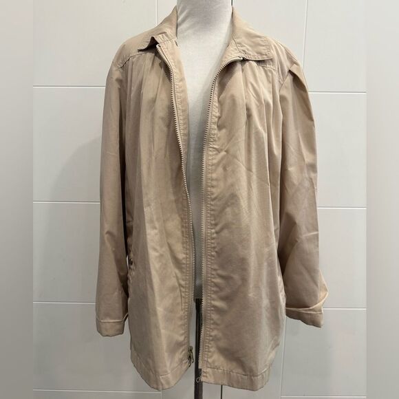Vintage London Fog Tan Lightweight Casual Jacket size 14 petite - Picture 1 of 6